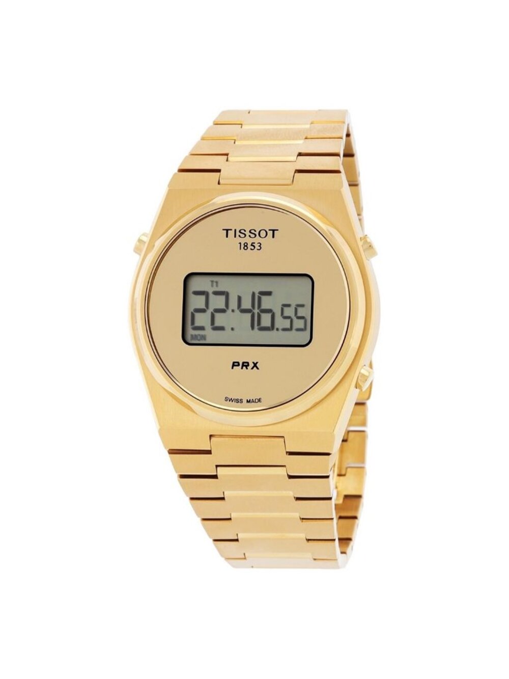 NWT Tissot Prx Quartz Digital Gold Dial Unisex Watch